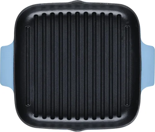 Vista 9 de KitchenAid Parrilla cuadrada de hierro fundido esmaltado y bandeja para asar, 11 pulgadas, terciopelo azul