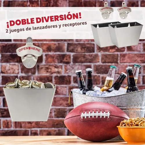 Vista 6 de kilofly 2 juegos de abrebotellas de cerveza tapa colector cubo hombre cueva regalo montado en la pared