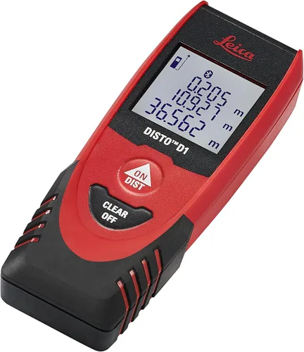 Vista 4 de Leica DISTO D1 Medidor de distancia láser de 120 pies con Bluetooth 4.0, negro/rojo