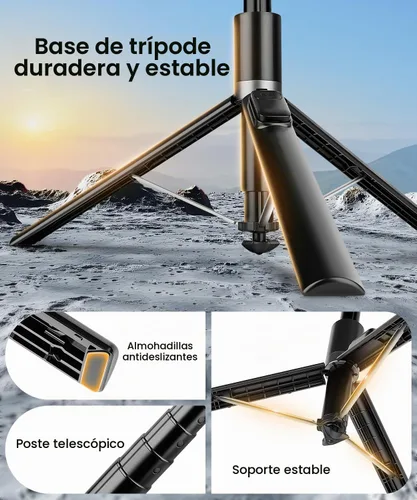 Vista 7 de VICTIV Trípode de teléfono de 68 pulgadas, trípode de apertura automática Negro