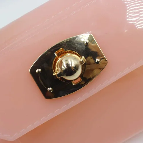 Vista 6 de Bolso pequeño para niñas pequeñas de gelatina de color caramelo, bolso cruzado de hombro, Rosado, Elegante, elegante
