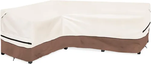 Vista 20 de okcool Funda modular para exteriores, fundas para muebles de patio en forma de L para muebles seccionales de 6 plazas, 85 pulgadas de largo x 32