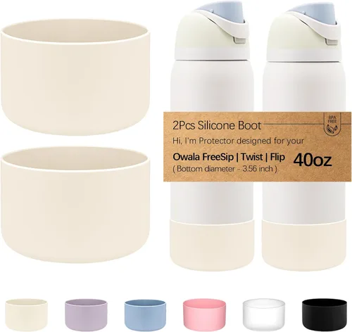 Vista 56 de WK IEASON 2 fundas de silicona para botella de agua Owala, base protectora para botella de agua Owala FreeSip Twist y Flip Flask accesorios para 3D