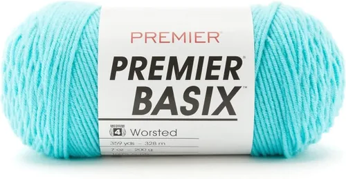 Vista 55 de Premier Yarns Basix, hilo de estambre sólido, hecho de acrílico, hilo ideal para ganchillo y tejido, color blanco, 359 yardas