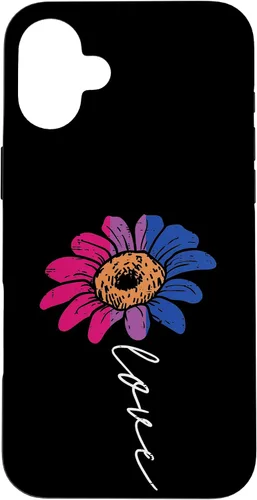 Vista 22 de Funda para iPhone 16 Love Sunflower Floral LGBTQ Bisexual Flag Gay Pride Ally Bi