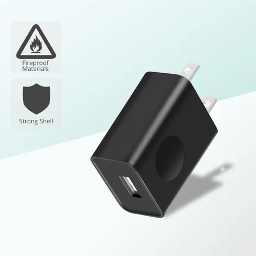 Vista 2 de Cargador de pared USB, adaptador de corriente FONKEN 5V 2A, cargador de viaje universal, enchufe USB, cargador de teléfono celular, bloque de bloque