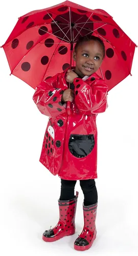 Vista 5 de Kidorable Paraguas de mariquita para bebé, rojo, talla única