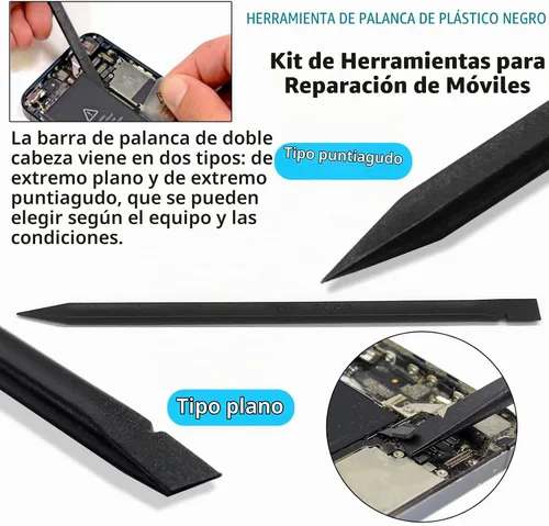 Vista 6 de Spudger Kit de herramientas, 23 piezas de reparación de teléfonos celulares, herramientas de palanca para electrónica, metal Spudger, herramienta