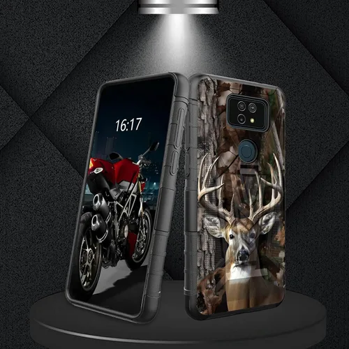 Vista 13 de Funda para AT&T Maestro Max 2021/Cricket Ovation 2 con protector de pantalla de vidrio templado, funda resistente con función atril integrada