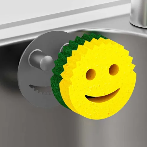 Vista 9 de Kontoyo - Soporte de esponja para fregadero de cocina, organizador de lavabo con instalación de ventosa para cocina/baño, autodrenaje, organizador