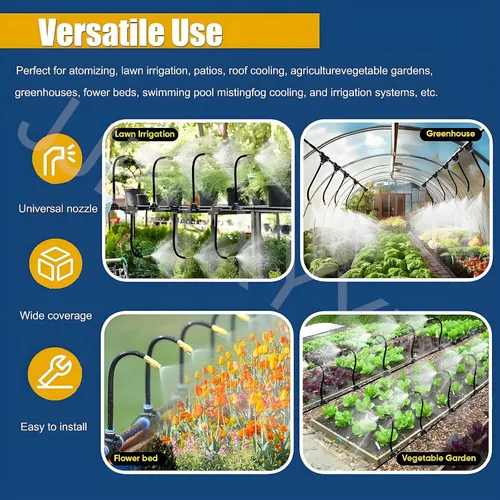 Vista 6 de Drip Irrigation System Kit - Automatic Garden Watering System with 360-Degree Bending Dropper, Atomizing Copper Nozzle & Smart Irrigation Controller