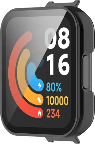 Vista 4 de Lijinlan Funda de vidrio templado compatible con Mi Redmi Watch 2 Lite, accesorios de funda para reloj inteligente, policarbonato duro resistente a