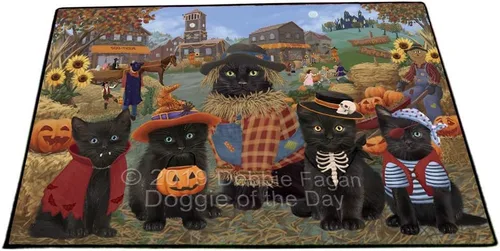 Vista 15 de Doggie of the Day Black Cats Floor Mat - 4th of July Independence Day - Best Dog Doormat - Protector Decor - Unique Portrait Art - Premium Quality