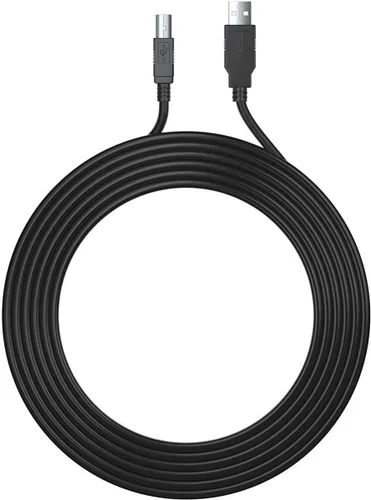 Vista 3 de Cable USB-2.0 extra largo de 25 pies tipo A a tipo B de alta velocidad para interfaz de audio, teclado midi, micrófono USB, mezclador, altavoz