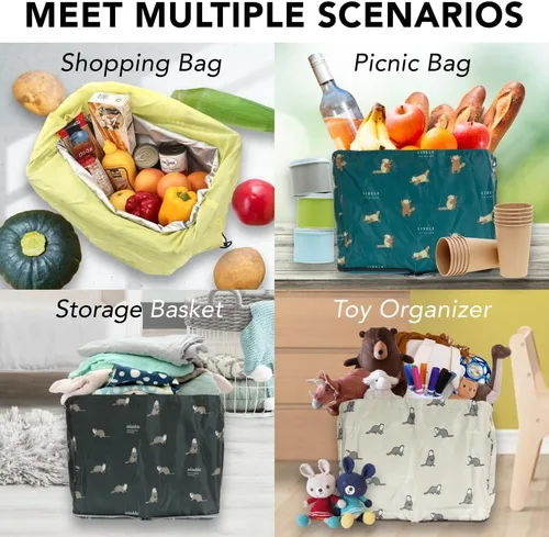 Vista 3 de Bolso de compras reutilizable medio ligero de nylon compacto de los bolsos de compras del ultramarinos