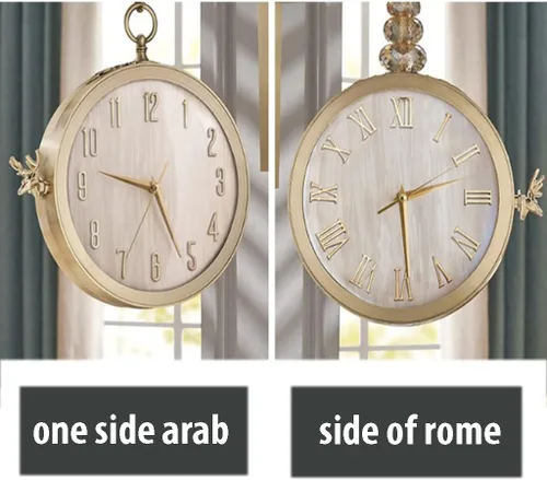 Vista 7 de Modern Double Sided Wall Clock Modern Simple Style Decor Wall Clock Non-Ticking Classic Digital Clock Interior Decoration Wall Art Decor Clock