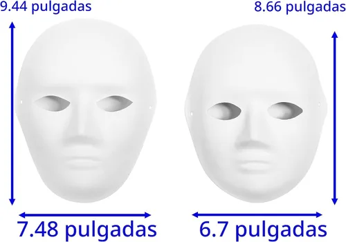 Vista 3 de CALPALMY Paquete de 14 máscaras de papel maché, 2 tamaños para proyectos artísticos, teatro, Halloween, fiestas de máscaras, arte en el aula
