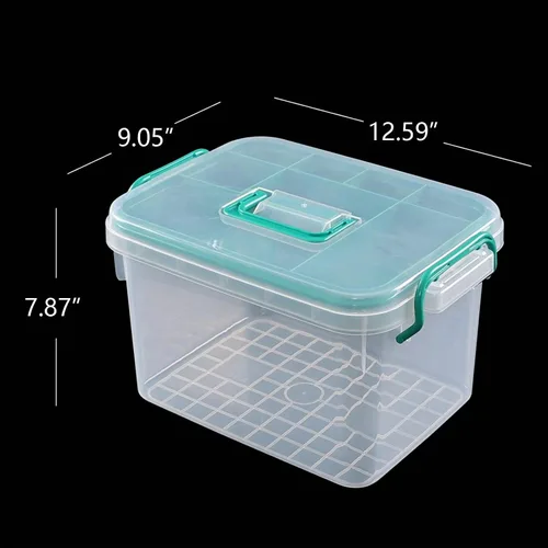 Vista 2 de Vababa Caja de primeros auxilios transparente, contenedor de almacenamiento