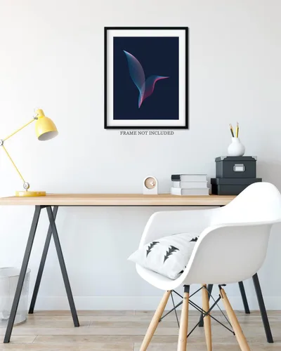 Vista 8 de Moiré Hummingbird Home Decor - Minimalist Bathroom Decor Wall Art - Teen Room Decor - Great Gift for Men, Women and Kids - 11x14 unframed print