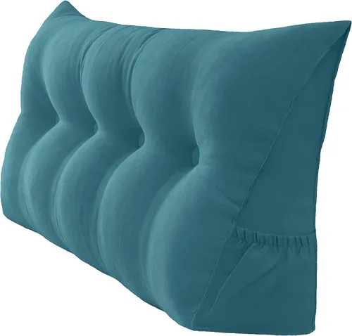 Vista 9 de Peachwell Almohada triangular de lectura para reposo en cama, cojín de refuerzo grande para cabecero, respaldo, almohada de cuña con funda extraíble