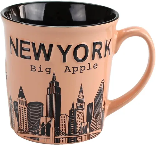 Vista 5 de Tazas de cerámica jumbo New York Big Apple City Skyline - 12oz (azul)