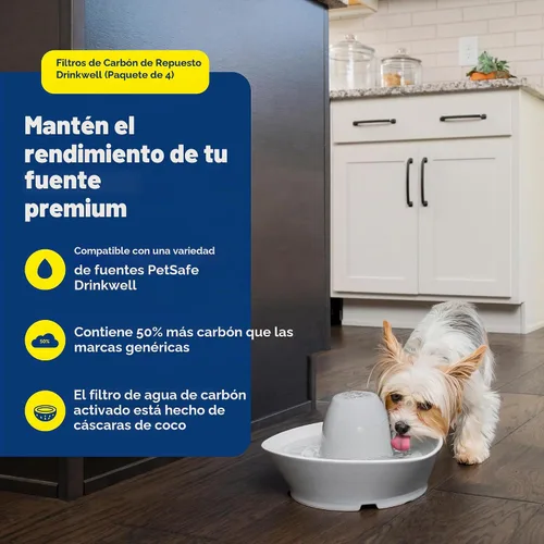 Vista 2 de PetSafe Drinkwell Avalon & Pagoda Fountain Filtros de Carbón Activado - Mejor Opción de Hidratación - Pureza Duradera - Bebida Sin Olores
