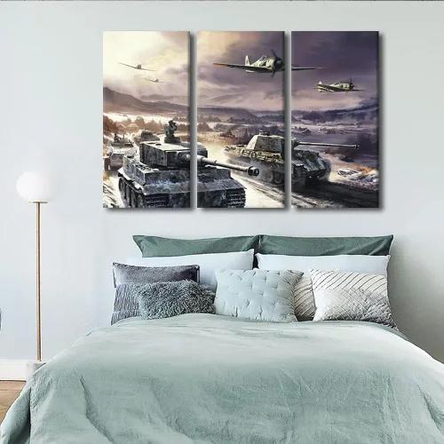 Vista 3 de Lienzo decorativo para pared de niños, decoración de dormitorio de adolescentes de la Segunda Guerra Mundial, imágenes en pared para decoración