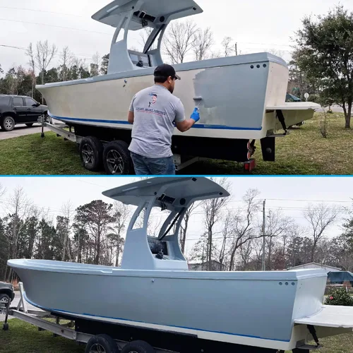 Vista 7 de TotalBoat Wet Edge Topside - Pintura marina con recubrimiento de poliuretano premium para barcos, vehículos recreativos, molduras exteriores, fibra