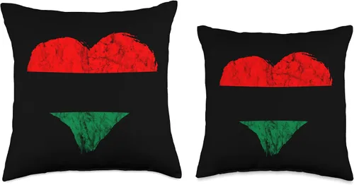 Vista 3 de Pan African Pride Black History Pan African UNIA Flag Heart Black History Afro-American Throw Pillow, 16x16, Multicolor
