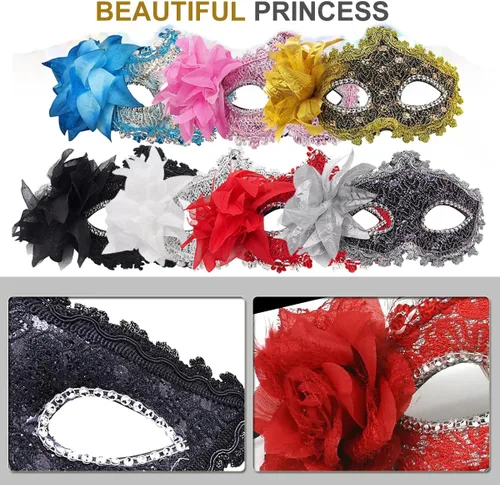 Vista 3 de Máscara de mascarada para mujeres, hombres, parejas, máscaras venecianas, máscara vintage para disfraz de Halloween, Mardi Gras, fiesta, baile