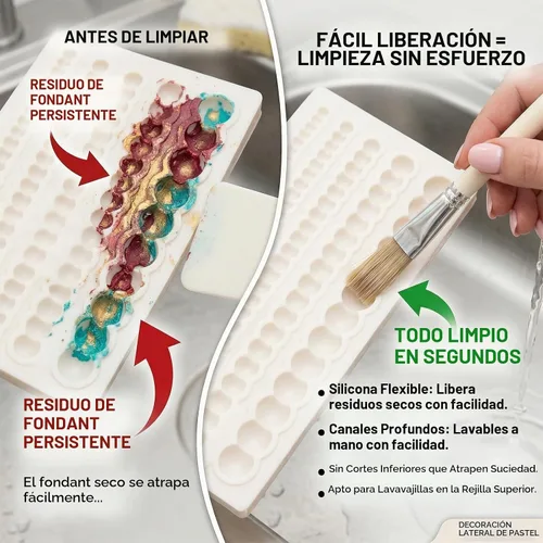 Vista 5 de 1 molde para fondant de cadena de perlas hemisféricas para decoración de bordes de pasteles, moldes de silicona de perlas de chocolate, adecuado