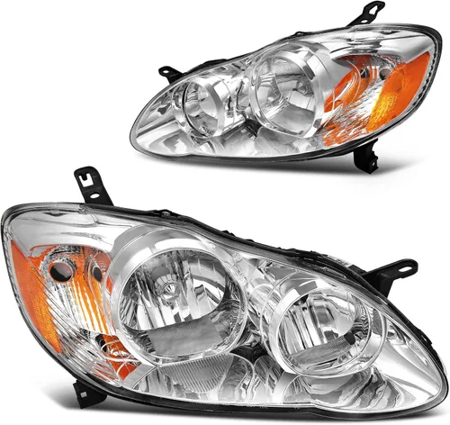 Vista 8 de DWVO Conjunto de faros delanteros compatible con Toyota Corolla Chrome 1998