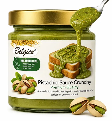 Vista 12 de Crema de Pistacho (30%) 200g (7oz) – Mantequilla de Pistacho Endulzada, Pasta, Crema para Untar y Salsa para Relleno de Barra de Chocolate de Dubái