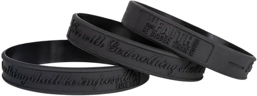 Vista 3 de Sainstone Power of Faith LUKE 1:37 For with God Nothing shall be impossible - Pulseras inspiradoras de silicona con versículos bíblicos - Let Faith