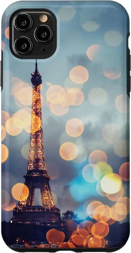 Vista 13 de iPhone 16 escénica Torre Eiffel París Francia por la noche Bokeh Majestic Case