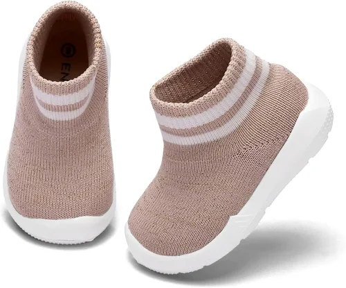 Vista 4 de Engtoy Baby Sock Shoes Baby Walking Shoes Infant Non-Slip Breathable Slippers with Soft Rubber Sole Baby Boys Girls Slip On Sneakers