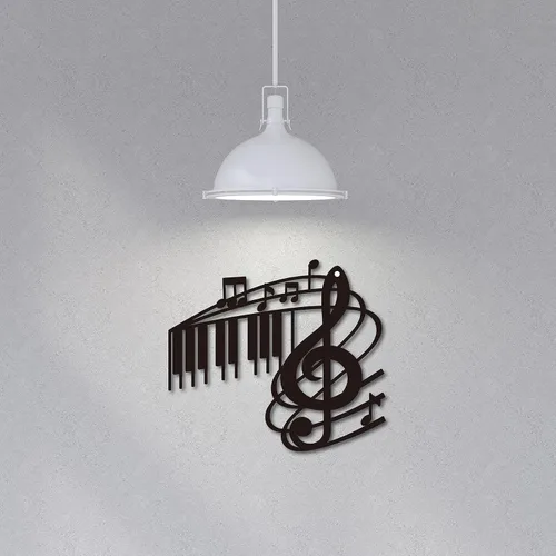 Vista 7 de CREATCABIN Arte de pared de metal para decoración de notas musicales, placas colgantes de hierro, letrero de escultura para interiores y exteriores