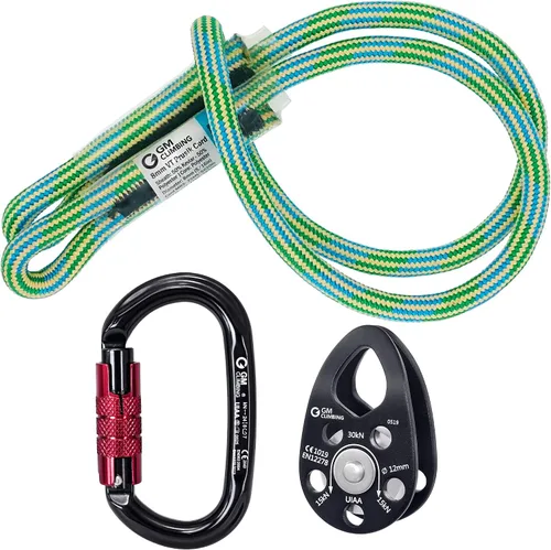 Vista 10 de GM CLIMBING Polea micro 30kN CE UIAA de la mejilla del oscilación certificada