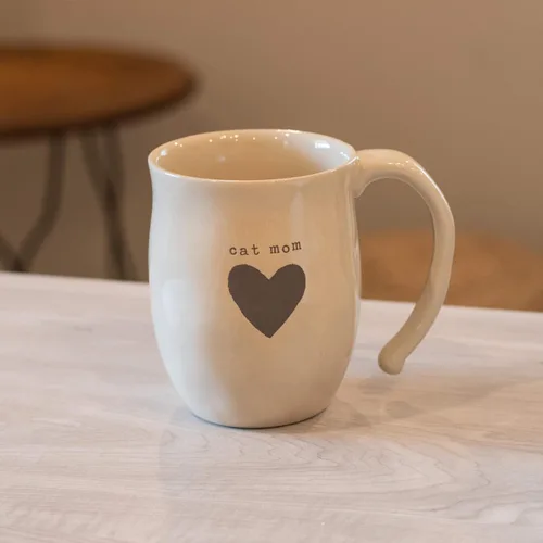Vista 5 de DEMDACO Taza de café de cerámica con diseño de corazón para papá, color gris oscuro, de 16 onzas