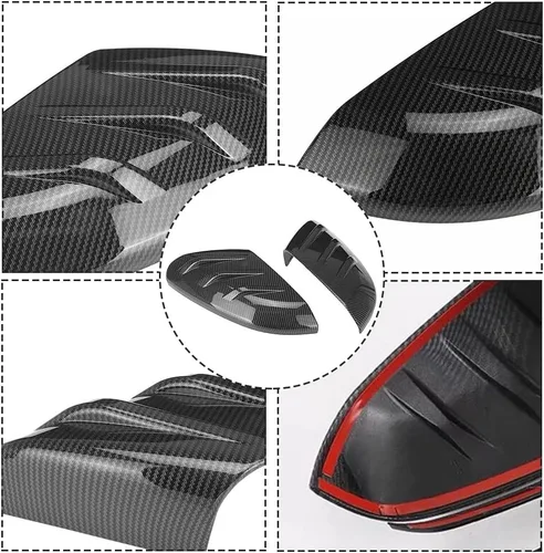 Vista 5 de 2 fundas para espejo lateral de puerta compatibles con Honda Civic 2016-2021 10ª generación Sedan Coupé Hatchback estilo extendido carcasa de espejo