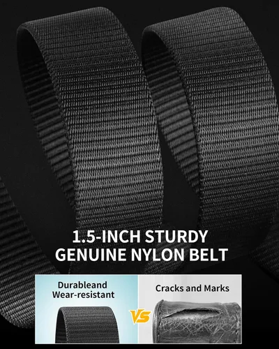 Vista 6 de Cinturón de nailon para hombre, cinturones tácticos, cinturón de lona transpirable con hebilla