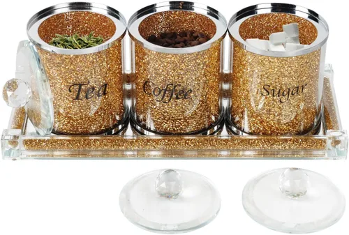Vista 11 de Juego de saleros y pimenteros de cristal con bandeja, decoración de casa de diamantes triturados de cristal brillante para cocina, tarro de sal