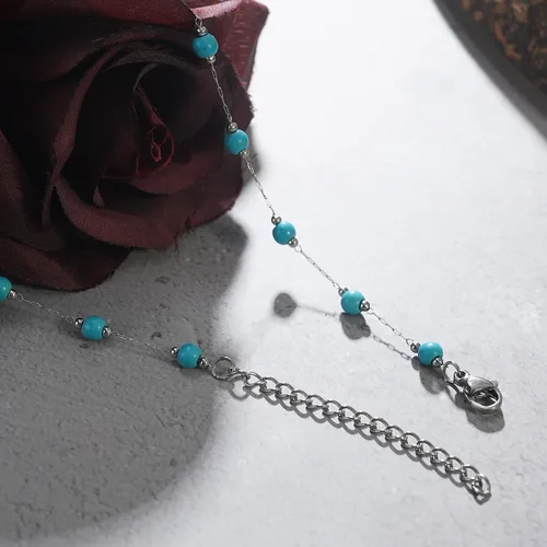 Vista 5 de Suyi Collar turquesa con cuentas de plata gargantilla Collares Boho Western Jewelry