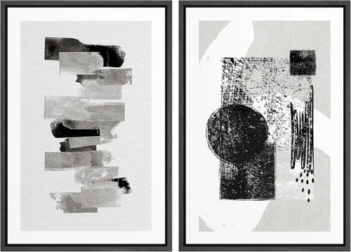 Vista 75 de MUDECOR Lienzo enmarcado para pared, bosque brumoso, reflejos, paisaje tranquilo, ilustraciones modernas, arte decorativo, bohemio, tranquilo/zen