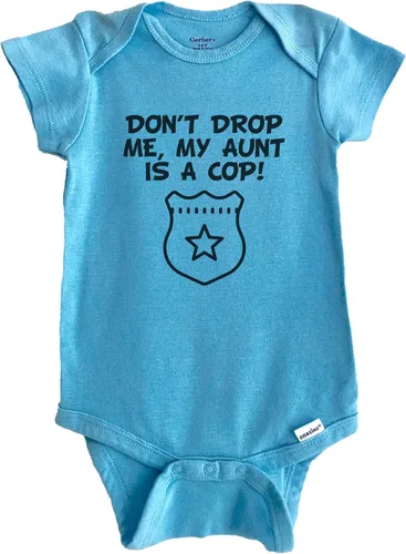 Vista 3 de Don't Drop Me My Aunt is A Cop Funny Police Baby Body (100% algodón)