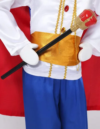 Vista 5 de winying Disfraz de Príncipe y Rey para niños con pantalones de cinturón y corona conjunto de calcetines