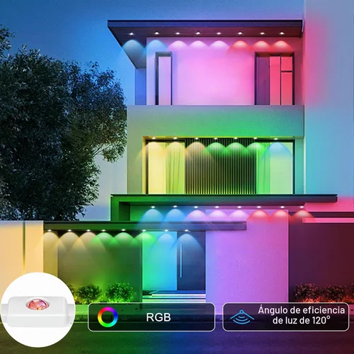 Vista 3 de Luces permanentes para exteriores de 50 pies con 30 luces LED RGB inteligentes, control remoto, aplicación/control remoto, impermeable IP67