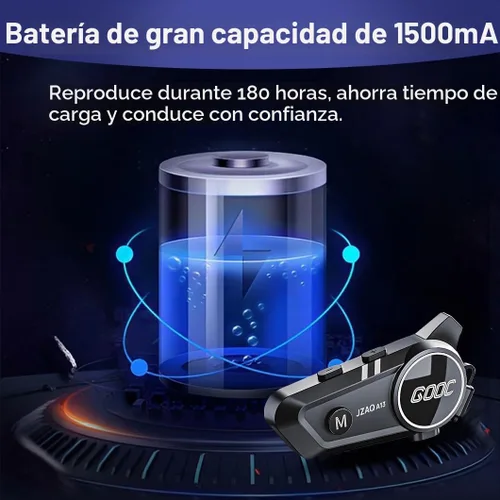 Vista 6 de Altavoces e intercomunicador Bluetooth para casco - Sistema de comunicación de cancelación de ruido para 2 jinetes para motocicleta, esquí, ciclismo