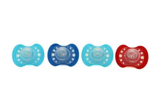 Vista 3 de Disney Cudlie Mickey Mouse - Paquete de 4 Chupones para Bebé Niño con Estampado de Gran Estrella