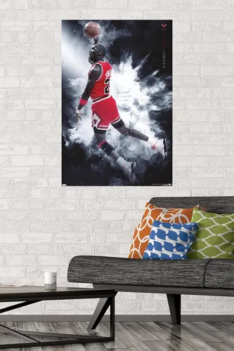 Vista 2 de Michael Jordan - Póster de pared Burst, 34 pulgadas de largo x 22.4 pulgadas de ancho, versión sin marco